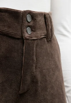 Corduroy Button Wide Leg Pants