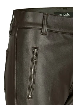 Faux leather pants Skinny Pocket Zip in solid design