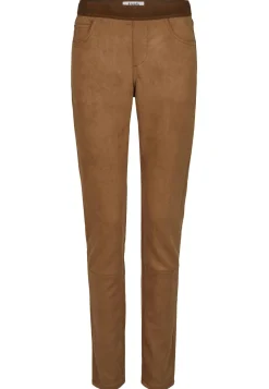 Faux leather skinny pants Shape Seam with decorative stitching