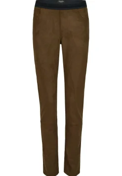 Faux leather skinny pants Shape Seam with decorative stitching