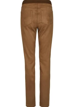 Faux leather skinny pants Shape Seam with decorative stitching