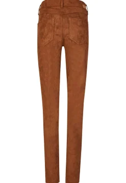 Faux leather skinny pants in solid design