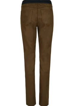 Faux leather skinny pants Shape Seam with decorative stitching