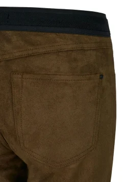 Faux leather skinny pants Shape Seam with decorative stitching