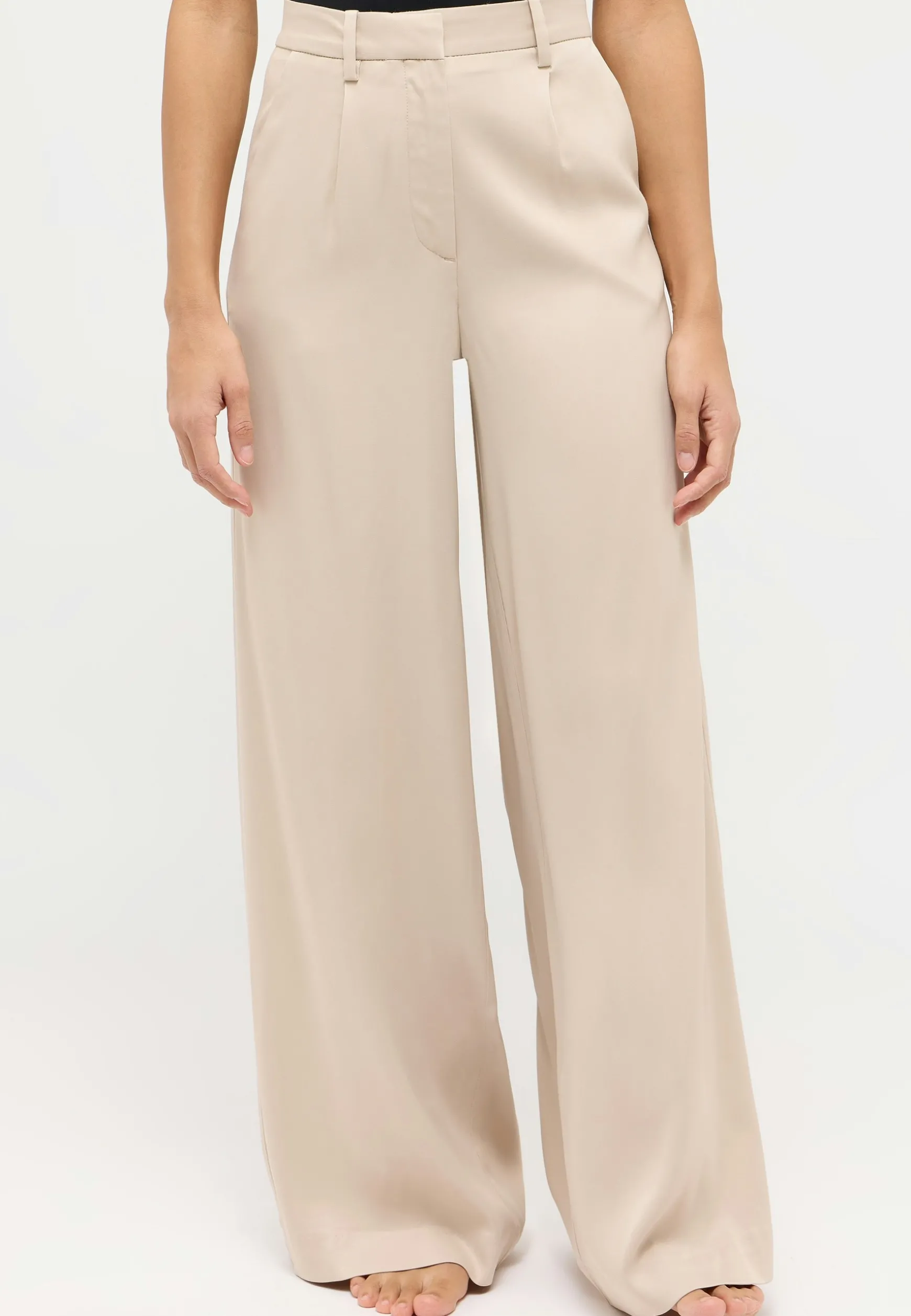 Galon Palazzo Pants with Satin Look