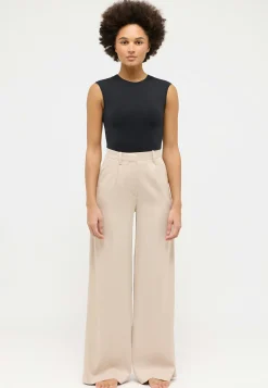 Galon Palazzo Pants with Satin Look