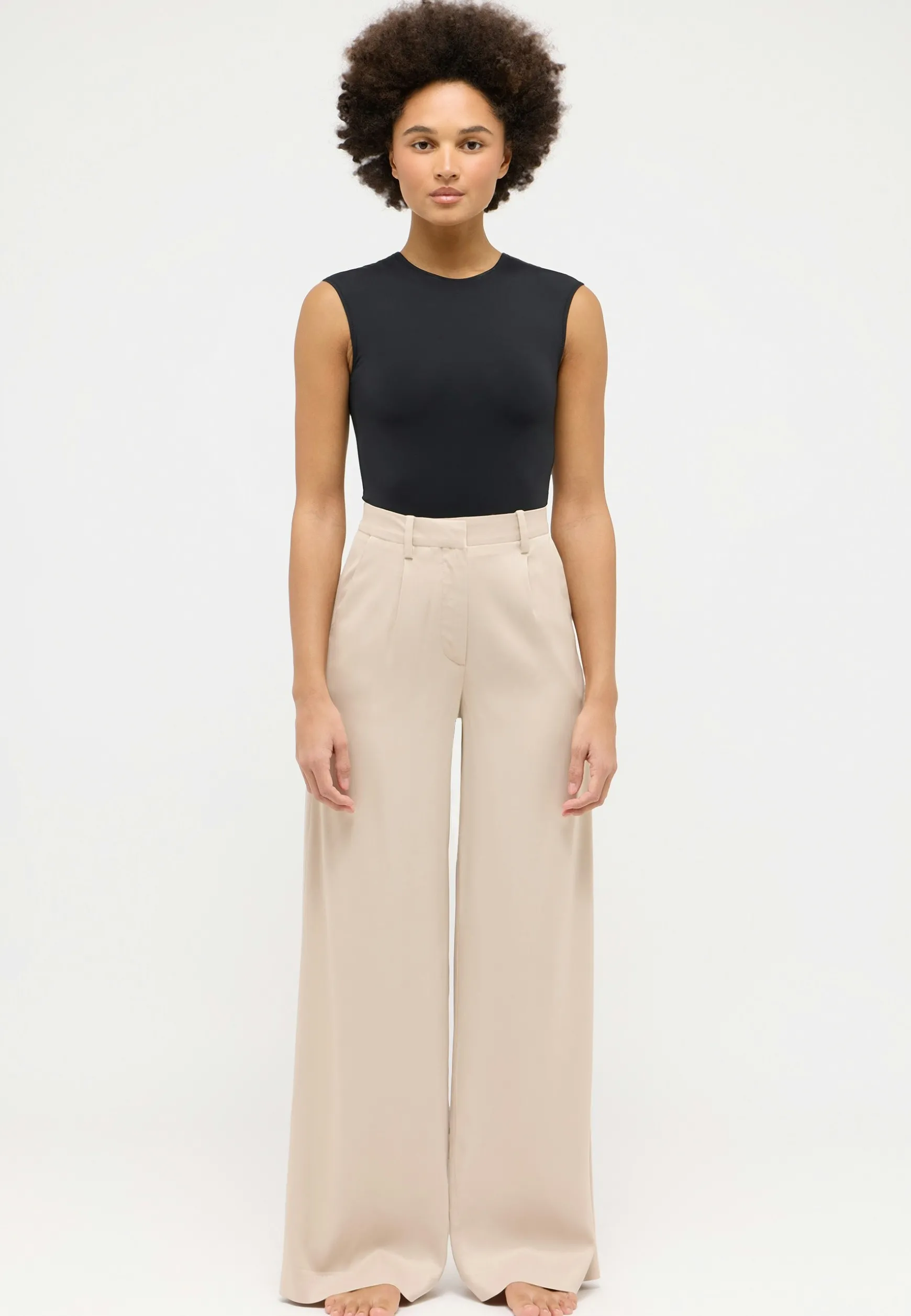 Galon Palazzo Pants with Satin Look