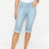 Jeans Capri TU with distressed look