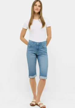 Jeans Capri TU with distressed look