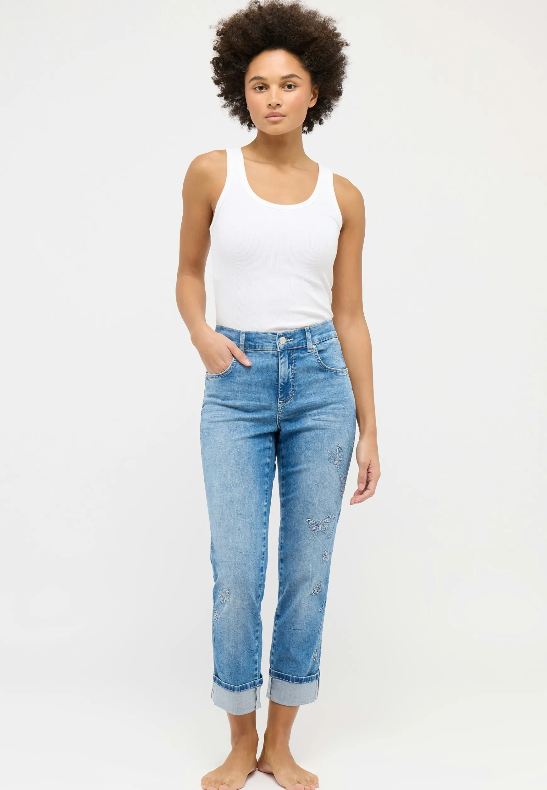 Jeans Cici with butterfly print
