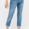 Jeans Darleen Crop TU with Paris print