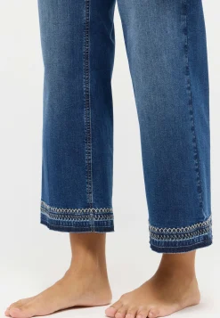 Jeans Linn Fringe with stitch pattern
