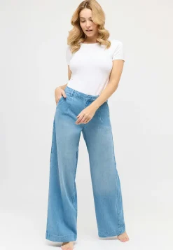 Jeans Palazzo with Used Wash