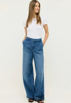 Jeans Palazzo with Used Wash