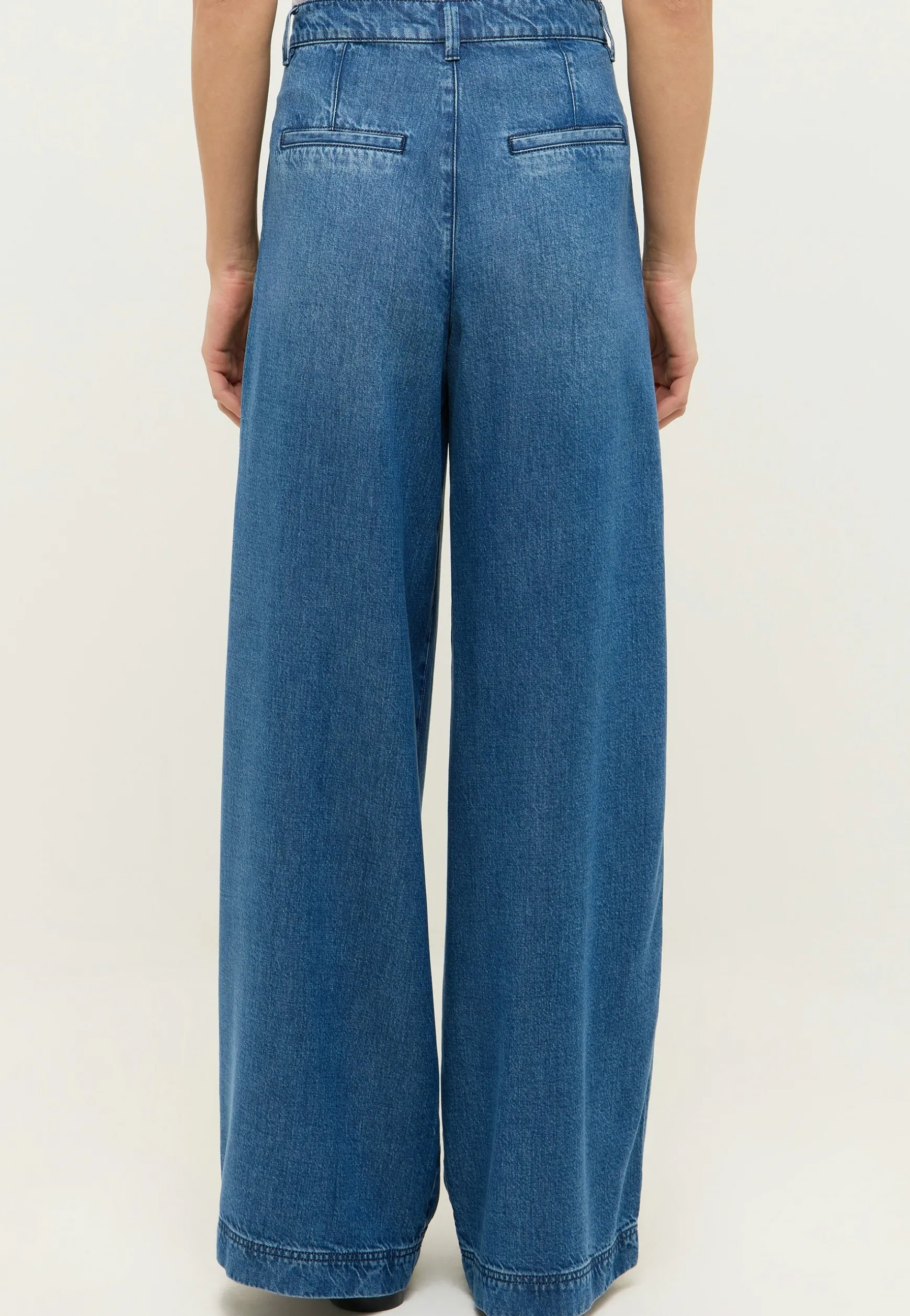 Jeans Palazzo with Used Wash