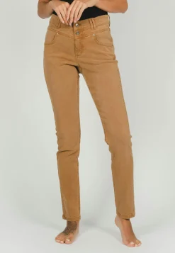 Jeans Skinny Button with colored denim
