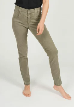 Jeans Skinny Button with colored denim