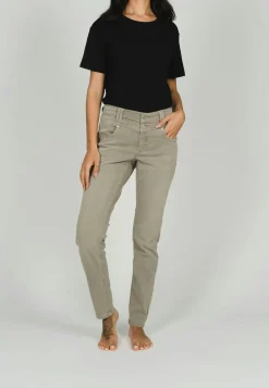 Jeans Skinny Button with colored denim