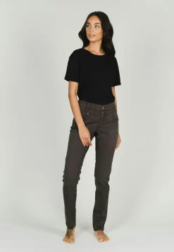 Jeans Skinny Button with colored denim