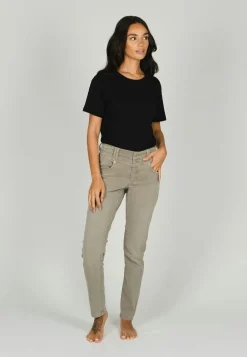 Jeans Skinny Button with colored denim