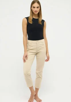 Pants Cici Crop Slit in solid design
