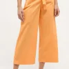 Pants Cropped Detail Culotte with belt