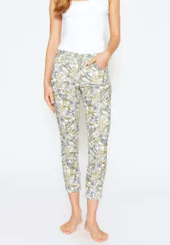 Pants Ornella with tropical print