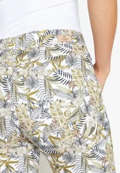 Pants Ornella with tropical print