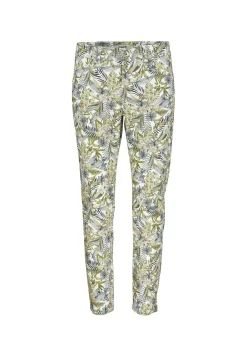 Pants Ornella with tropical print