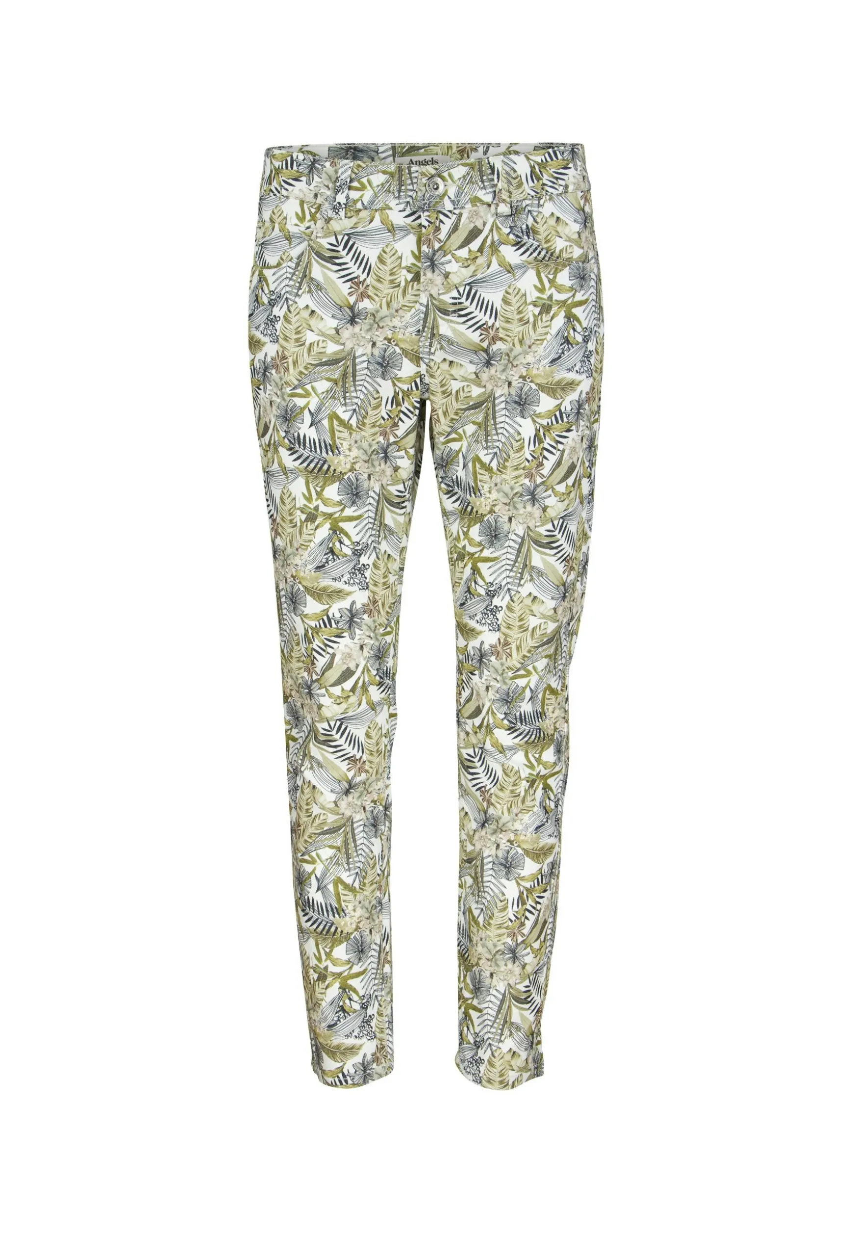 Pants Ornella with tropical print