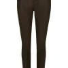 Skinny pants Button with leather look