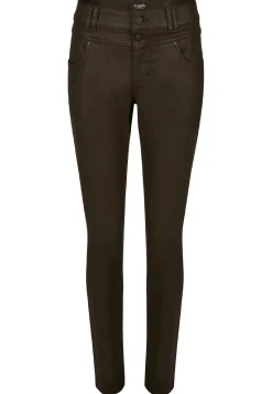 Skinny pants Button with leather look