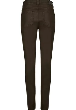 Skinny pants Button with leather look