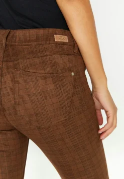 Skinny-fit Jeans with checked allover pattern
