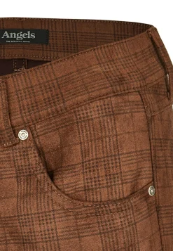 Skinny-fit Jeans with checked allover pattern