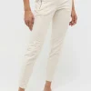 Slim pants in velvet fabric