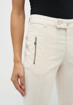 Slim pants in velvet fabric