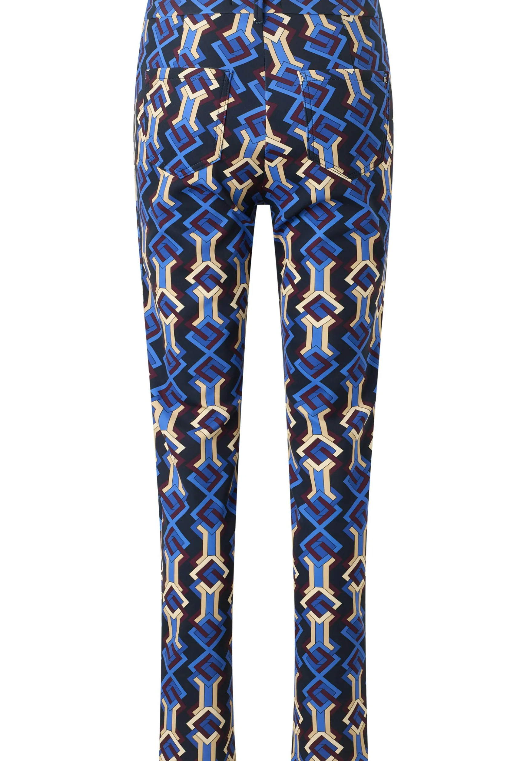 Slit slim trousers with graphic print