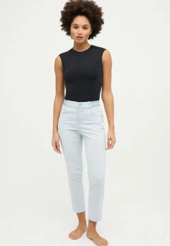 Straight Jeans Cici Crop Slit Sporty