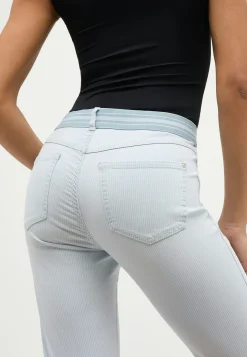 Straight Jeans Cici Crop Slit Sporty